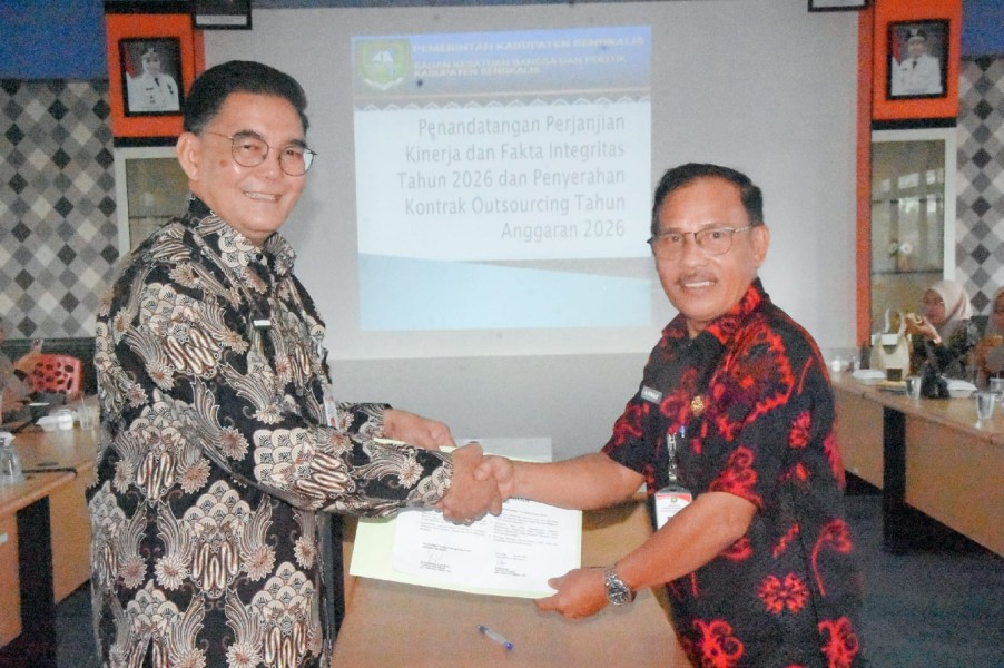 Kesbangpol Bengkalis Laksanakan Penandatanganan Perjanjian Kinerja dan Pakta Integritas Tahun 2026