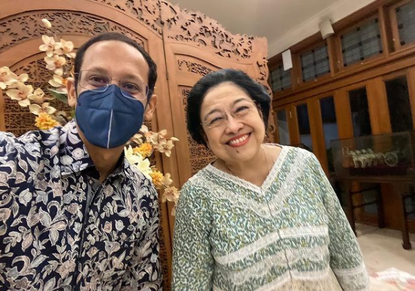 Nadiem Makarim Unggah Foto Sedang Bersama Ketum PDI Perjuangan Megawati Soekarnoputri, ''Saya Banyak Belajar dari Pengalaman Beliau...''