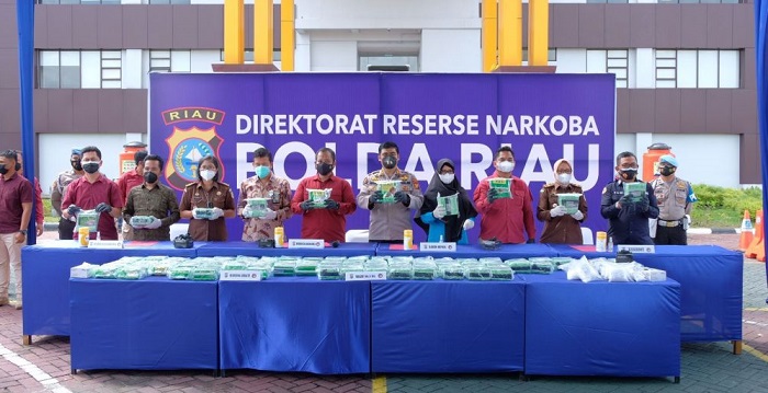 Polda Riau Musnahkan 86 Kilogram Sabu-sabu