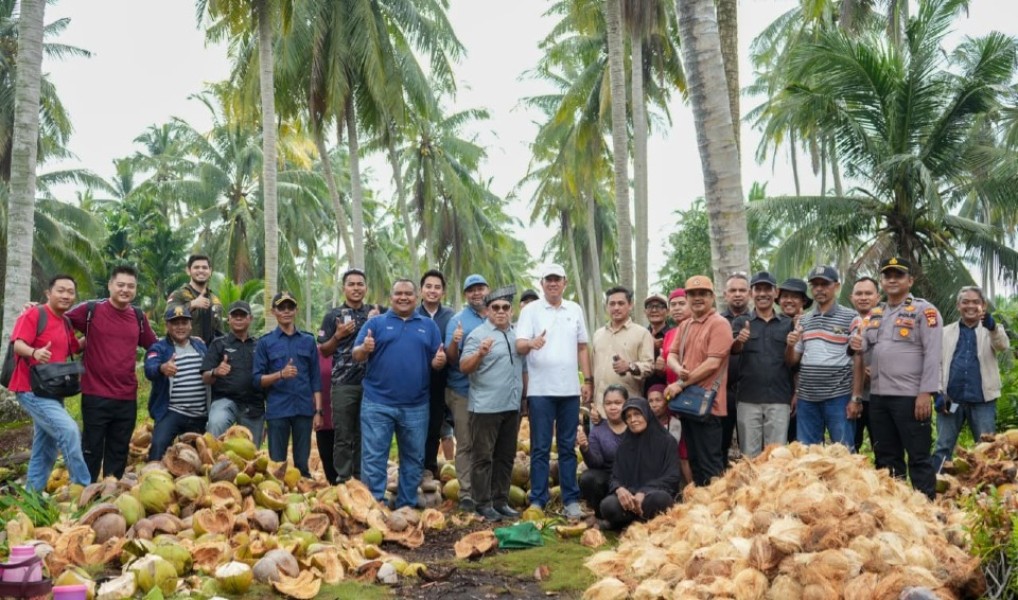Wabup Muzamil Bersama Delegasi Grisek Jaya Sdn. Bhd Tinjau Perkebunan Kelapa di Kecamatan Rangsang
