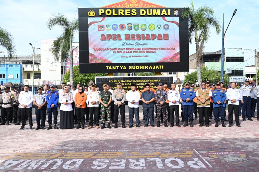 Wawako DUmai Hadiri Apel Kesiapan Tanggap Darurat Bencana Hidrometeorologi