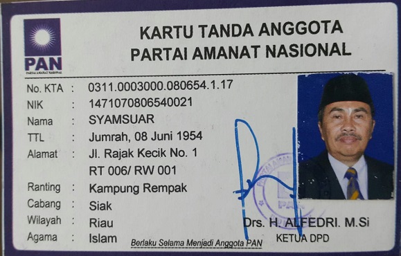 Ini Penjelasan PAN Soal DPP  Golkar Usung Syamsuar Menjadi Ketua DPD Partai Golkar Riau