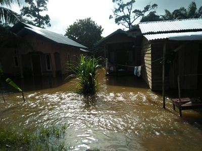 Musim Hujan, Sungai Reteh Meluap, Tiga Desa di Kemuning Terendam Banjir