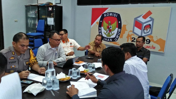 Bahas Pemilu 2019, KPUD Bengkalis Rakor dengan Polres dan Bawaslu