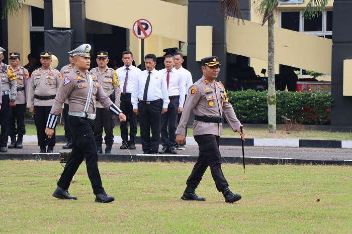 Apel Gelar Pasukan Operasi Zebra Lancang Kuning Di Pimpin Lansung Kapolres Kuansing