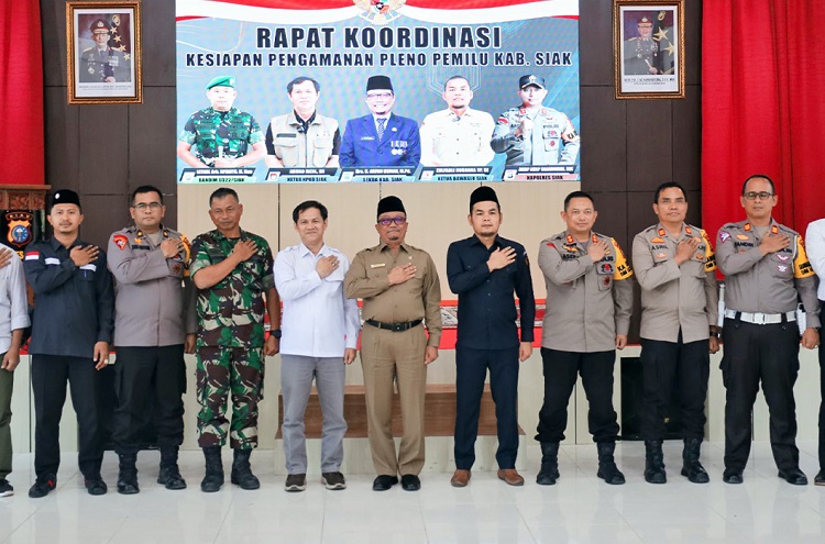 Pemkab dan Polres  dan KPU Siak  Rapat Koordinasi Kesiapan Pengamanan Pleno KPU