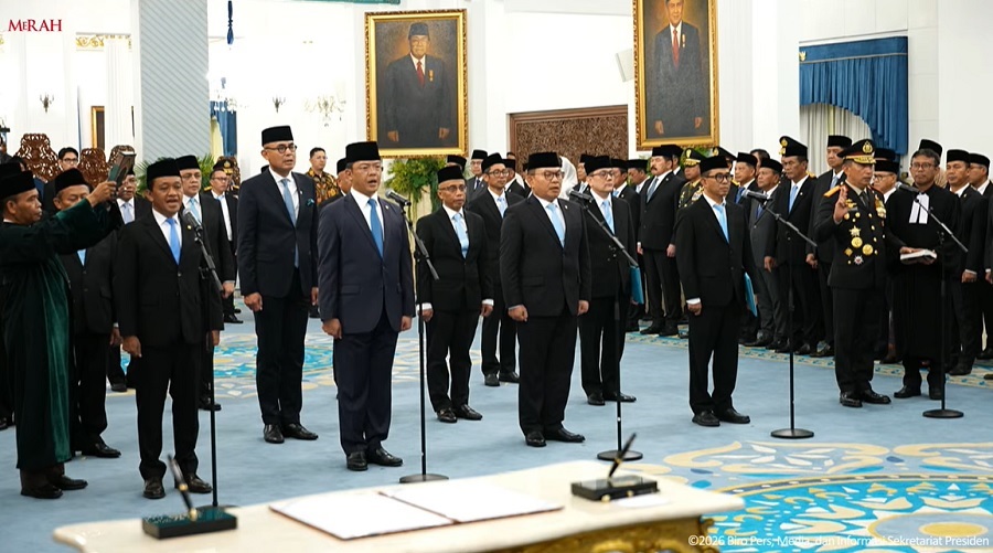 Presiden prabowo lantik Sejumlah Menteri dan Wamen, Bahlil Jadi Menko Hilirisasi, Listyo Sigit KSP