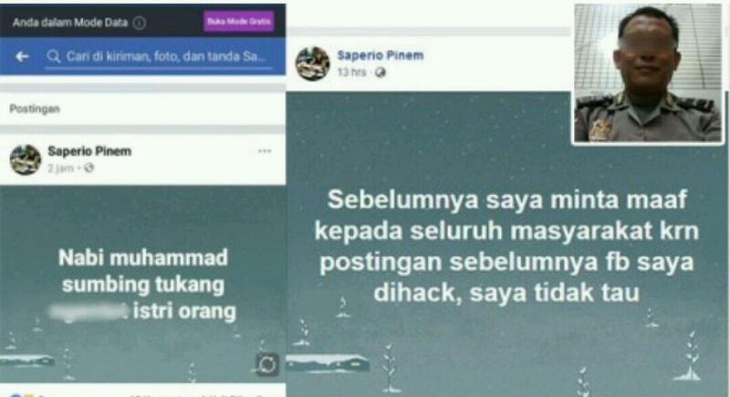 ASTAGA...Akun FB Milik Oknum Polisi Hina Nabi Muhammad, Ini Postingannya 
