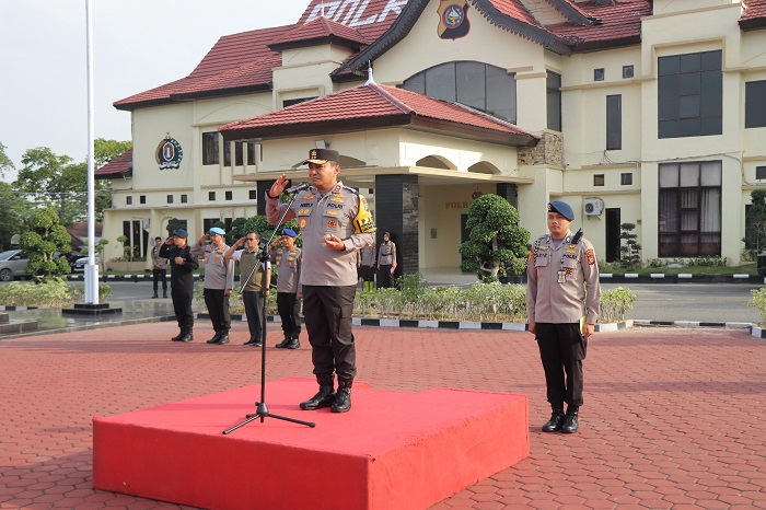 Kapolda Pimpin Apel Kesiapsiagaan Penanggulangan Bencana Asap dan Karhutla di Rohil