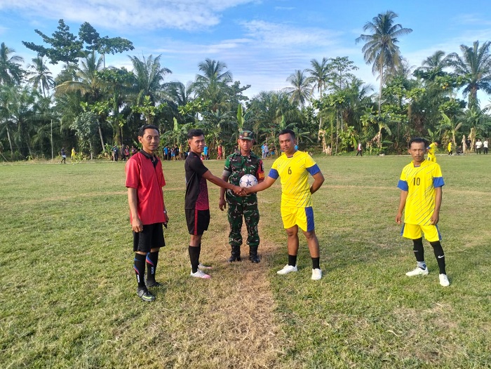 Meriahkan HUT RI Ke-80, Satgas TMMD Rohil Adakan Kegiatan Turnamen Sepak Bola