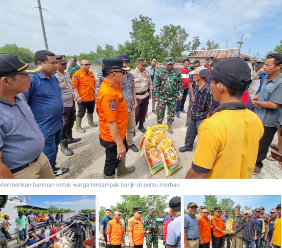 Plt Bupati Asmar Serahkan Paket Sembako untuk Masyarakat Terdampak Banjir di Pulau Merbau