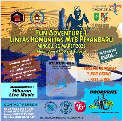 Besok, Ribuan Peserta Ikut Ambil Bagian pada LPM Fun Adventure I Lintas Komunitas MTB Pekanbaru di Danau Khayangan