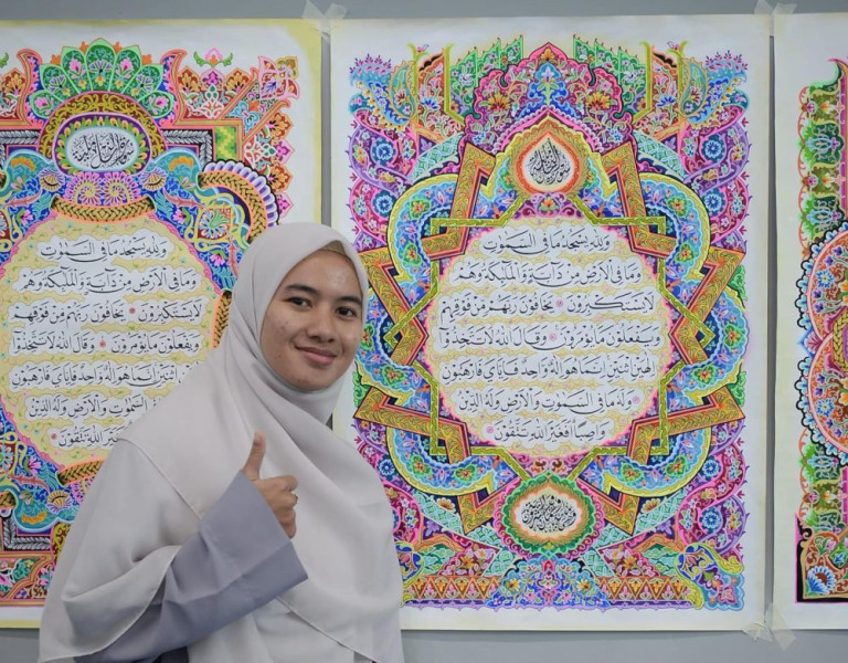 Kafilah Riau cabang Kaligrafi Mushaf Putri Melaju ke Final MTQ Nasional XXX
