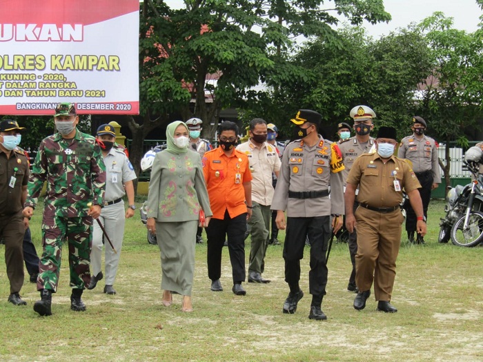 Libatkan 352 personil, Pemkab Kampar Gelar Apel Pasukan Operasi Lilin Lancang Kuning 2020