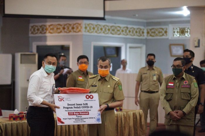 Gubri Syamsuar Terima Bantuan 333 APD dari OJK Riau