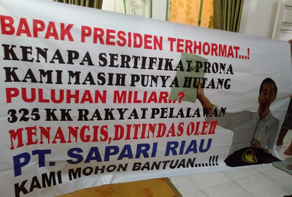 PRESIDEN JOKOWI: Warga Terantang Manuk Pelalawan Pemegang Sertifikat Prona- mu Minta Bantuan Hadapi PT Safari Riau