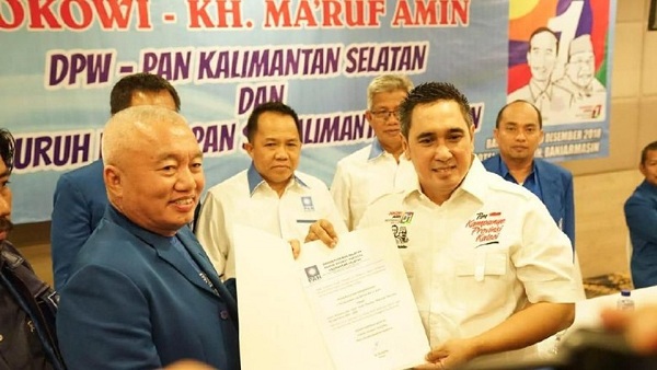 'MELAWAN'  PARTAI, PAN 'Berhentikan' Ketua DPW PAN Kalsel Karena Deklarasi Dukung Jokowi-Ma'ruf