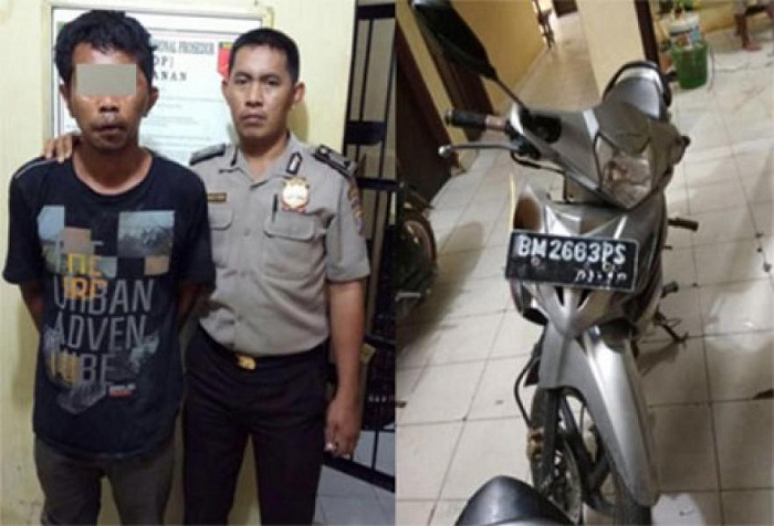 MAMPUS...Nekat Bawa Kabur Motor Jamaah Masjid, Maling di Bagan Sinembah Babak Belur Dipelasah Warga