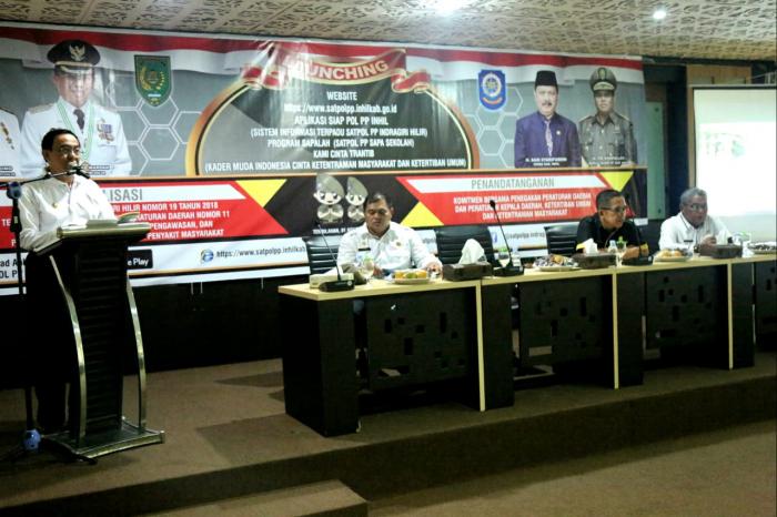 Bupati Wardan Resmikan Peluncuran Website dan Aplikasi 'SIAP POL PP INHIL'