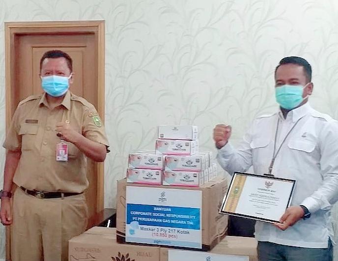 Pemprov Riau Terima Bantuan 10 Ribu Lebih Masker Medis dari BUMN PGN