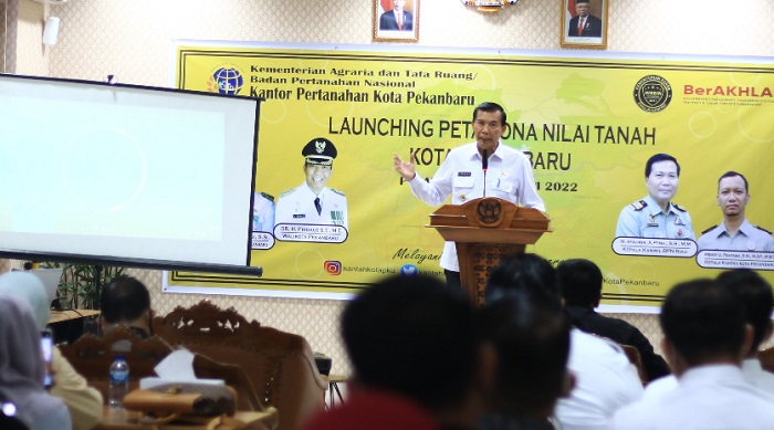 Wali Kota  Pekanbaru Luncurkan Aplikasi Zona Nilai Tanah di Kantor BPN, Ini Manfaatnya...