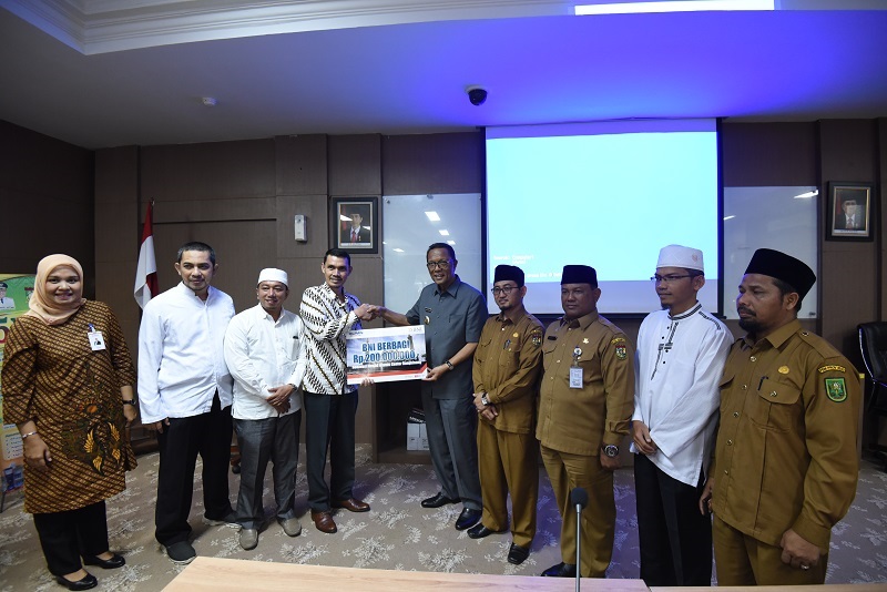 BNI Serahkan Bantuan Rp200 Juta untuk Renovasi Islamic Center Bangkinang