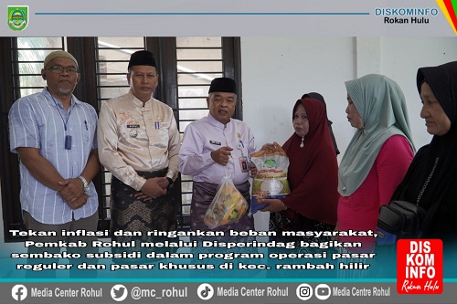 Disperindag Rohul Berikan Paket Sembako Bersubsidi untuk Rambah Hilir