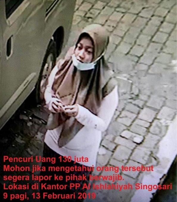Wanita Pencuri Duit Rp 130 Juta di Ponpes Al Ishlahiyah Putri Sudah Ditangkap, Kabarnya Seorang Mahasiswi