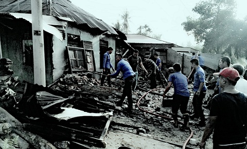 Dua Petak Rumah Warga di Rambah Hilir Ludes Terbakar