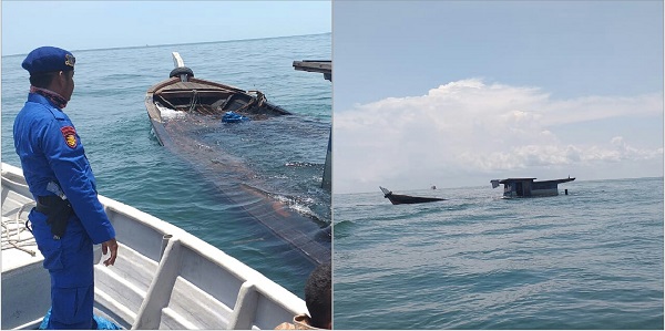 KM Mekar Sari Jaya Tenggelam di Perairan Muntai Bengkalis, Dua Awak Kapal Diselamatkan Nelayan
