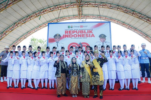 Upacara peringatan HUT RI ke 80 di Kota Dumai berlangsung khidmat