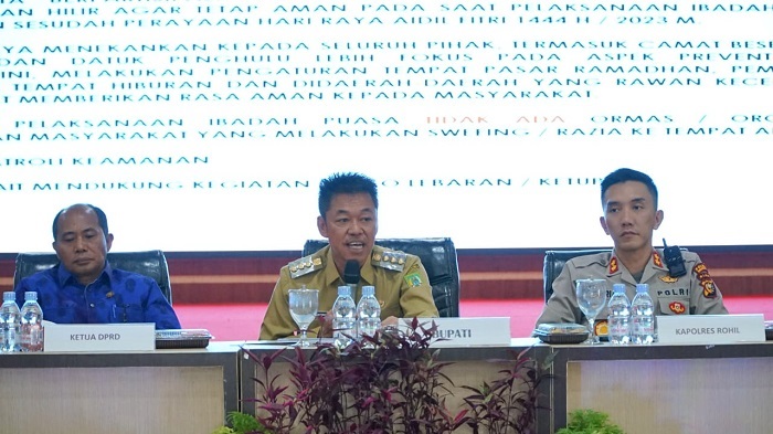 Bupati Rohil Pimpin Rapat Forkopimda  Terkait Persiapan Ramadhan, Idul Fitri, Pilpres dan Pemilu