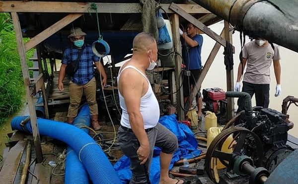 Polsek Kuantan Mudik Kembali Lakukan Penindakan PETI di Sungai Kuantan