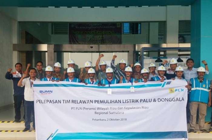 PLN Riau-Kepri Kirim Tim RLS4 Bantu Pemulihan Kelistrikan  Palu dan Donggala