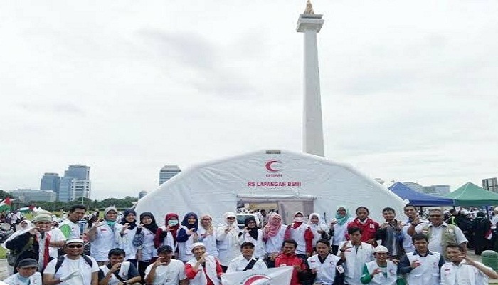 Bulan Sabit Merah Indonesia Dirikan Posko, DIlayani 75 Tenaga Medis Non Medis di Lokasi Reuni 212