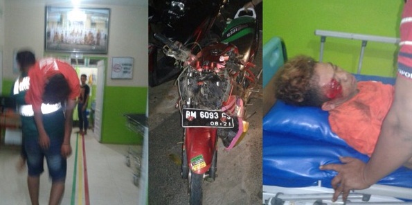 Lakalantas  Tunggal, Pelajar Terkapar Berlumur Darah di Teluk Jira Tempuling