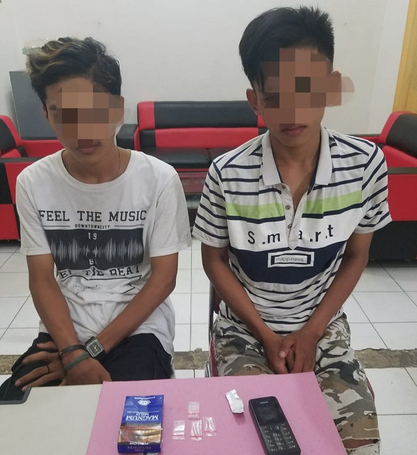Polsek Tapung Amankan 2 Pelaku Narkoba di Desa Petapahan Jaya