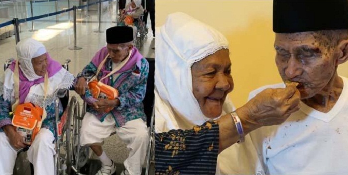 Naik Haji Tapi Tak Ingin Dipisah, Kakek Mahmud Enggan Lepas Gandengan Tangan Istrinya