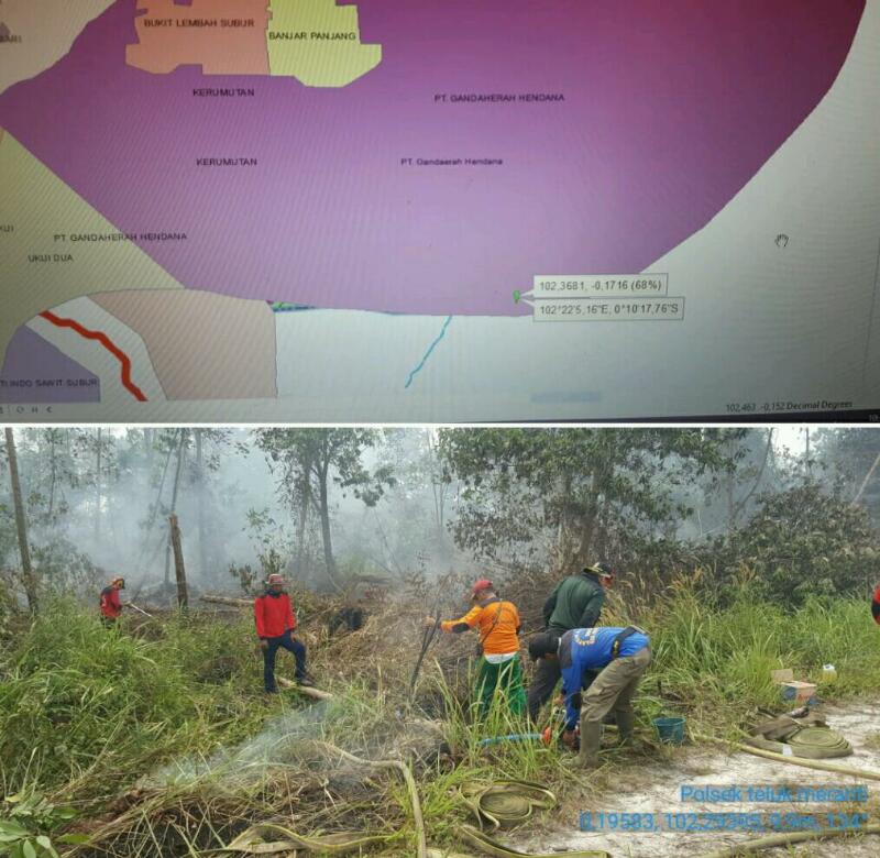 Diduga Areal HGU PT GH di Pelalawan Terbakar, Asap Masih Mengepul