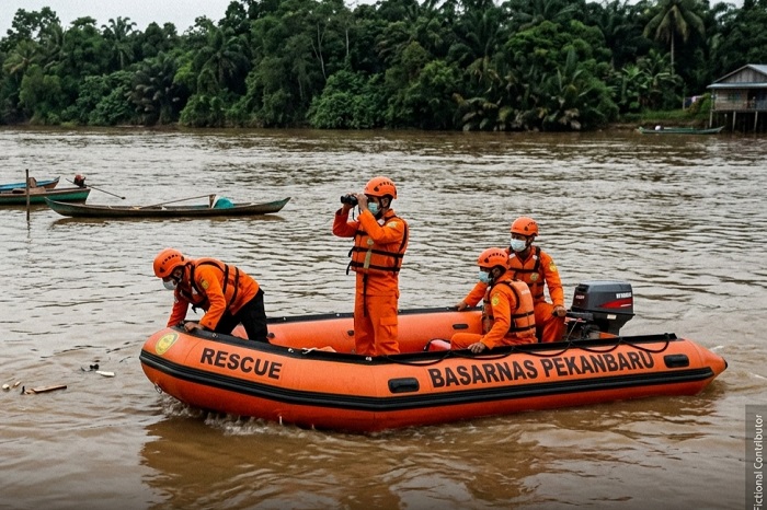 Perahu Terbalik di Sungai Indragiri, 2 Selamat, 1 Hilang