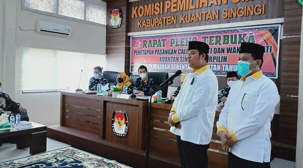KPU  Tetapkan Andi Putra - Suhardiman Amby Bupati dan Wakil Bupati Kuansing