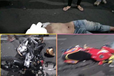 BRAKKK...Sudah Ngebut, Lawan Arus Pula, Vixion Tabrak Ninja, 1 Tewas 1 Kritis
