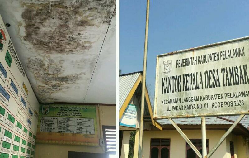 Kantor Desa Peninggalan Kampar Rusak Berat, Pemkab Pelalawan Diminta Turun Tangan