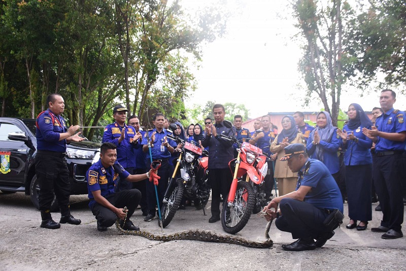 Tingkatkan Pelayanan Darurat dan Kebencanaan,  Bupati Kampar Serahkan Hilux dan Motor CRF