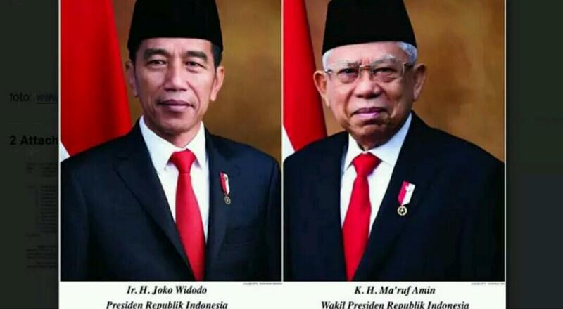 Jelang Pelantikan, Setneg Terbitkan Foto Resmi Presiden dan Wapres Jokowi-Ma'ruf Amin 2019-2024