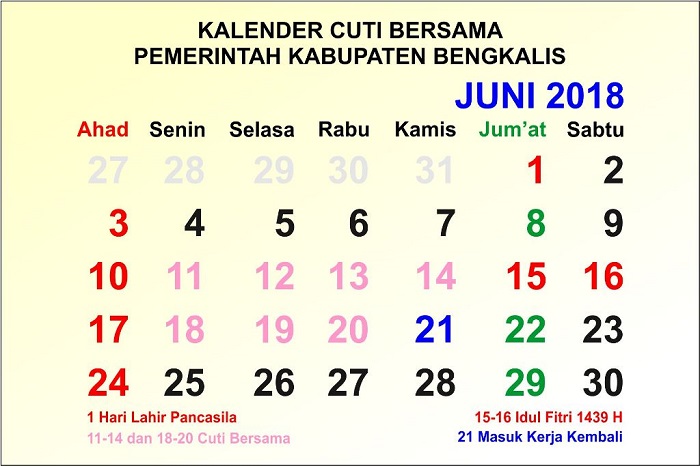 Bupati Amril Keluarkan SE, Ini Jadwal Cuti Bersama Idul Fitri 1439 H di Bengkalis