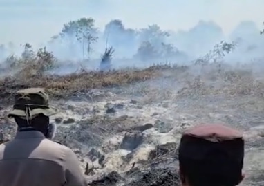 Kebakaran Hebat di Kubu, Kapolda dan Bupati Berjibaku Padamkan Kobaran Api
