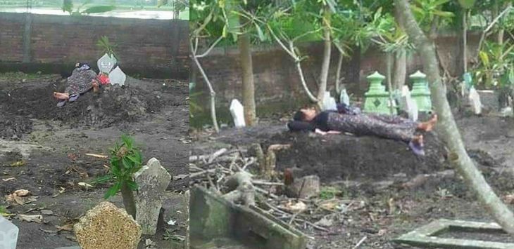 Geger, Belum Ikhlas, Seorang Ibu Tidur di Makam Anaknya Korban Tabrak Lari