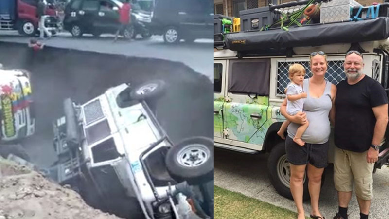 Mengerikan, Proyek Underpass Ambrol, 2 Mobil Nyungsep, Wisatawan Australia Ini Jadi Korban, Ini Videonya