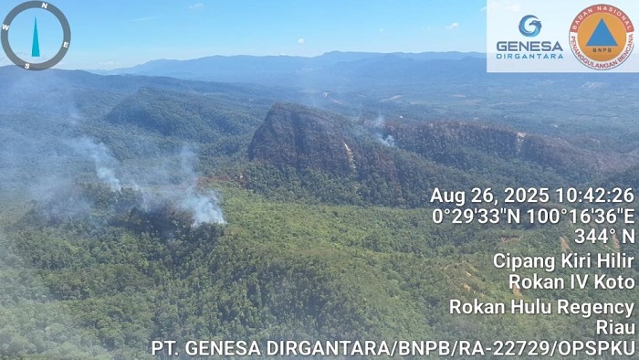 Kebakaran  di Cipang Kiri Rohul, Dua Helikopter Dikerahkan Lakukan Pemadaman